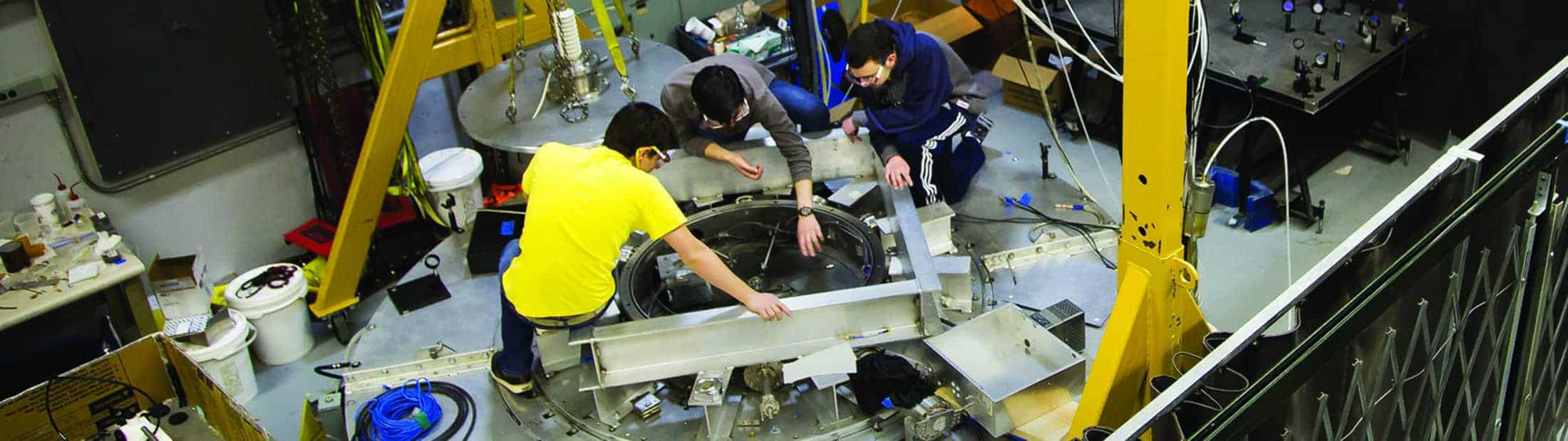 students working in lab