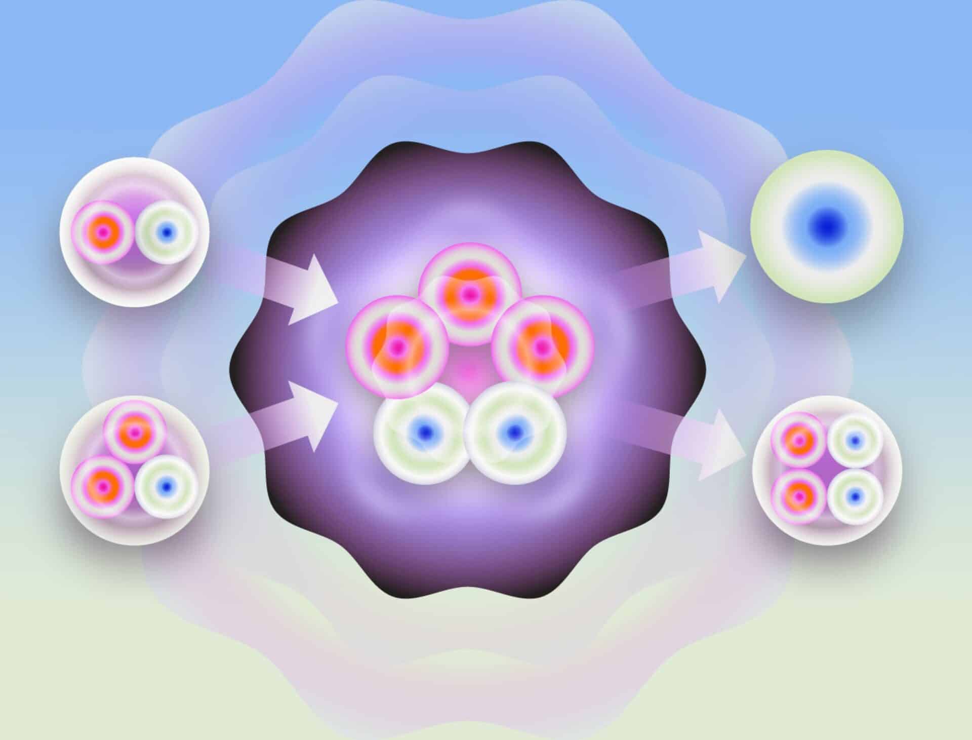 Colorful nuclear fusion art by Science Illustrator Ana Kova